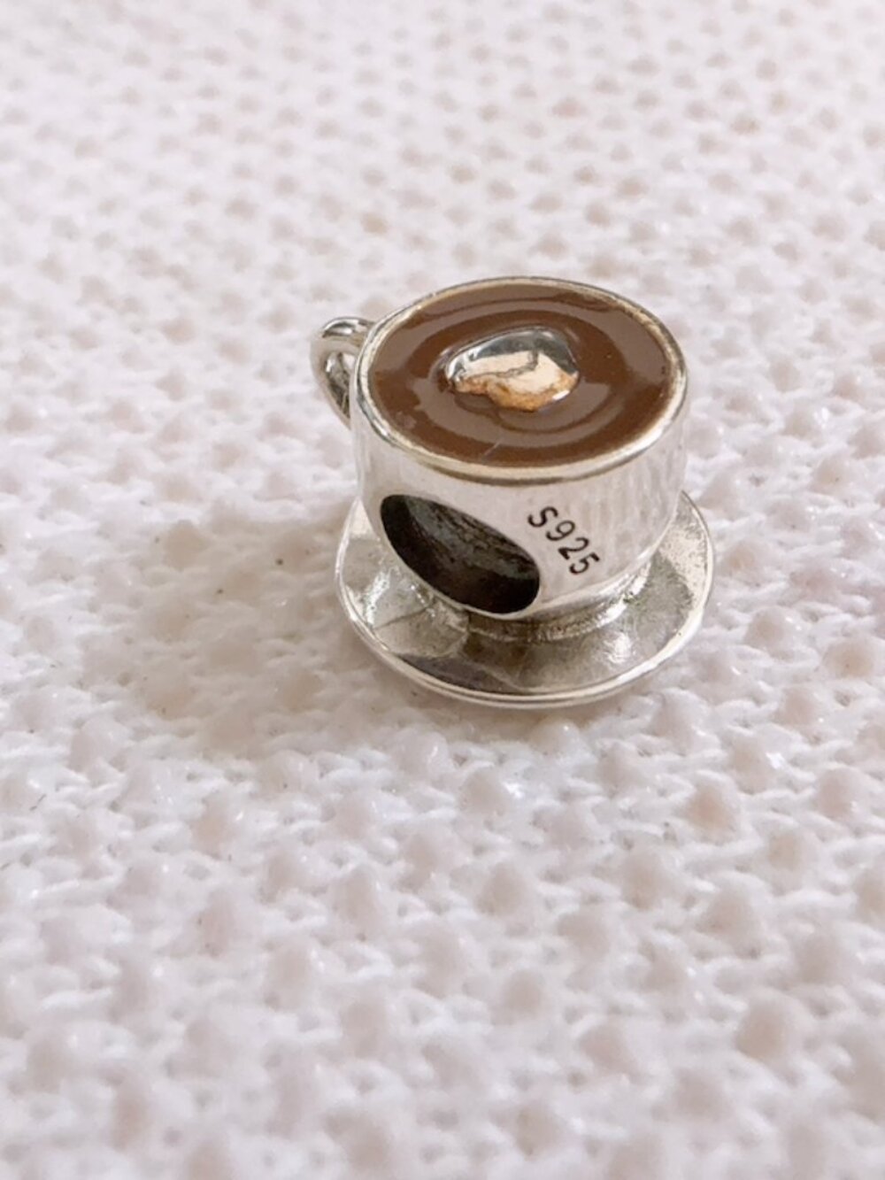 New Cup of Coffee "I Love Coffee" Silver Charm for Pandora Bracelet
